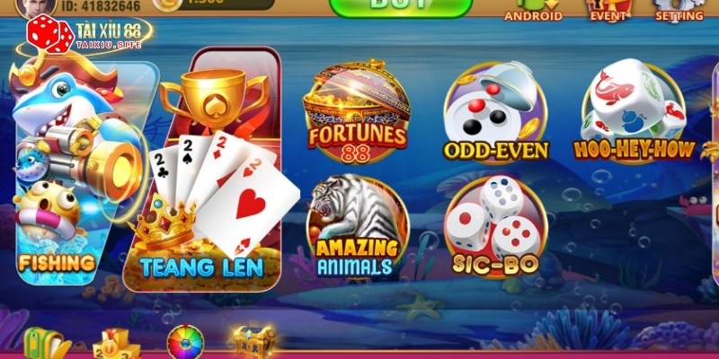 Giao diện khá lỗi thời của cổng game SUN88 Tài Xỉu 