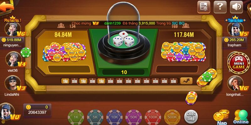 Hình ảnh 68 Game Bài tài xỉu cổ điển